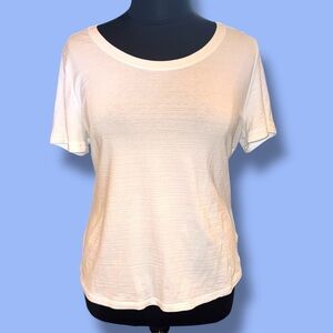 TALBOTS T by Talbots Scoop Neck Tee - White Plus 1X